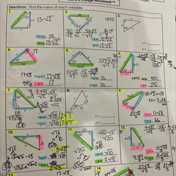 Unit 8 right triangles and trigonometry homework 2 answers