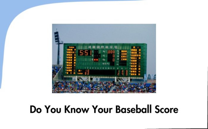 Do you know your baseball then whats the situation