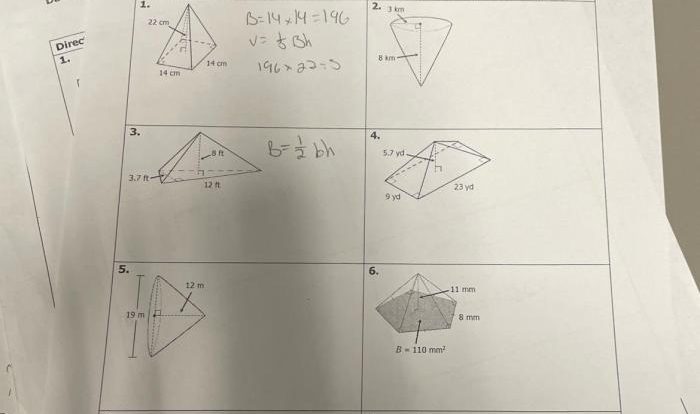 Unit 11 volume and surface area homework 7 answer key